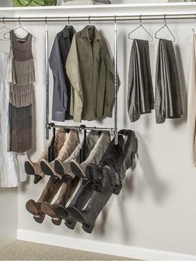 Adjustable Hanging Boot Butler Organizer in Gray